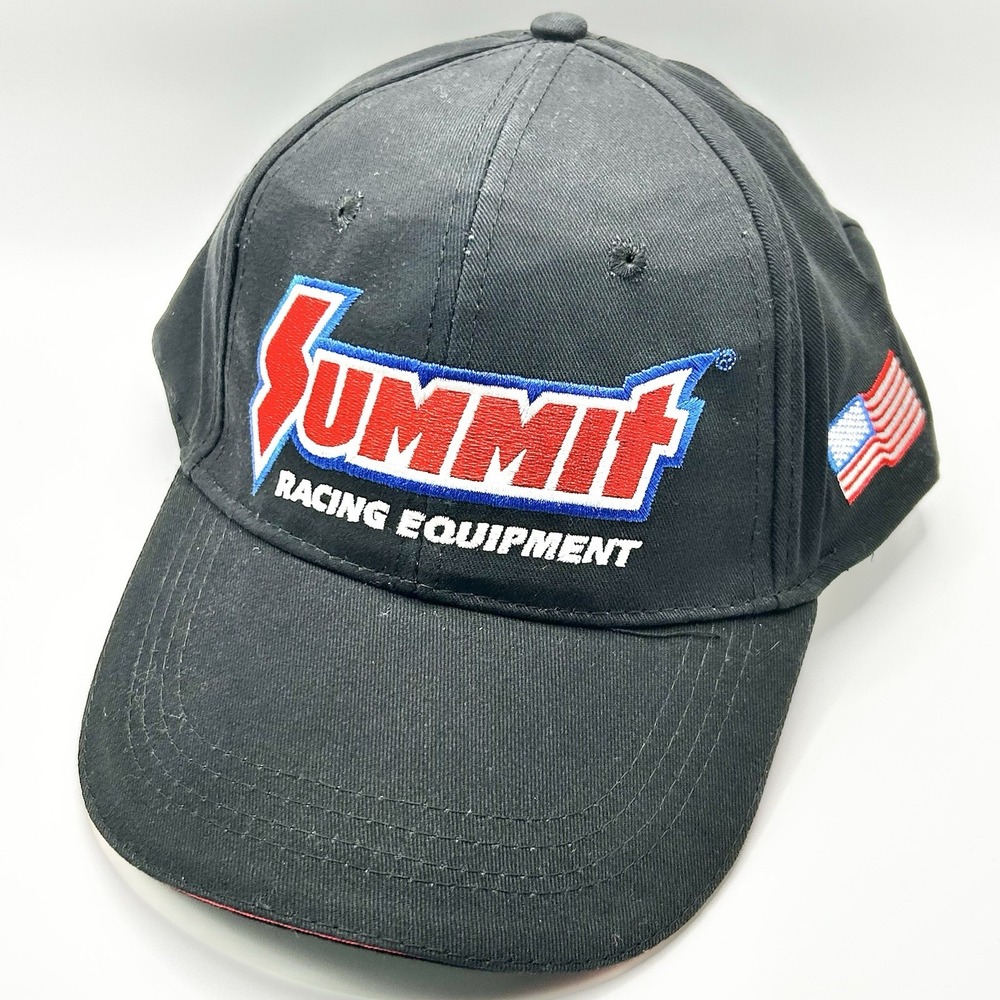 Summit Racing Equipment Logo Hat Cap Adjustable Strapback Black Outdoors Casual